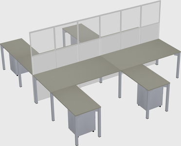 Shared l-shape cubicle