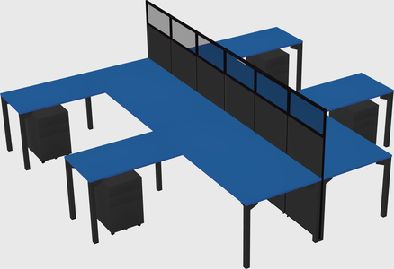 Shared l-shape cubicle