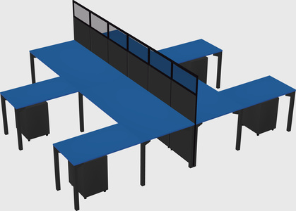 Shared l-shape cubicle