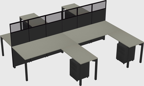 Shared l-shape cubicle