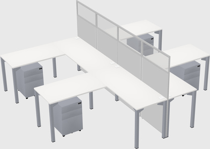 Shared l-shape cubicle