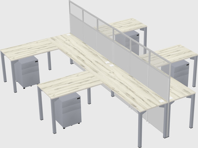 Shared l-shape cubicle