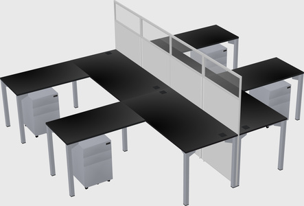 Shared l-shape cubicle