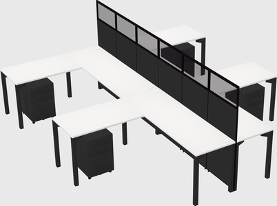 Shared l-shape cubicle