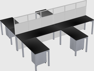 Shared l-shape cubicle