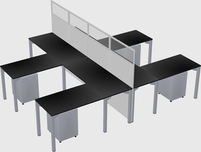Shared l-shape cubicle