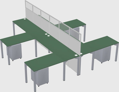Shared l-shape cubicle