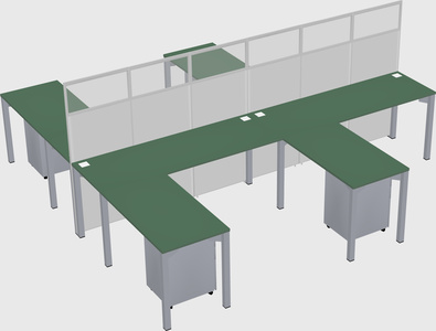 Shared l-shape cubicle
