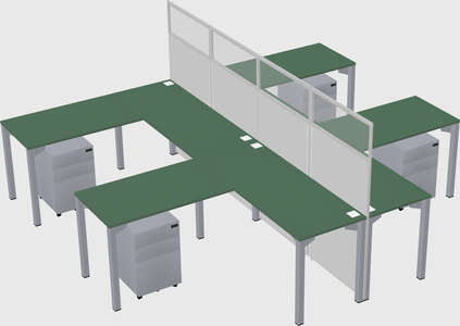 Shared l-shape cubicle