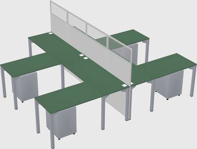 Shared l-shape cubicle