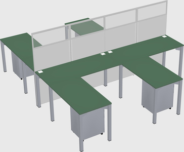 Shared l-shape cubicle