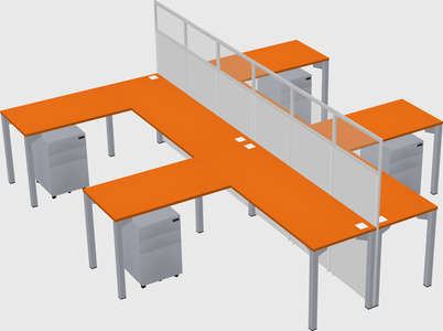 Shared l-shape cubicle