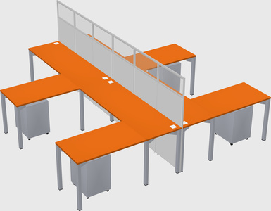 Shared l-shape cubicle