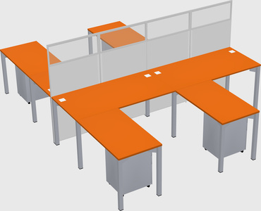 Shared l-shape cubicle