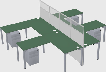 Shared l-shape cubicle