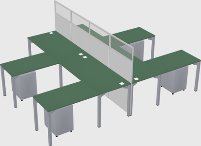 Shared l-shape cubicle