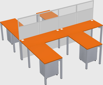Shared l-shape cubicle