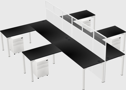 Shared l-shape cubicle