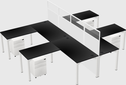 Shared l-shape cubicle
