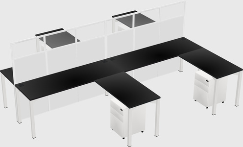 Shared l-shape cubicle