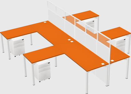 Shared l-shape cubicle