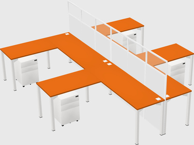 Shared l-shape cubicle