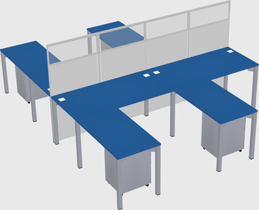 Shared l-shape cubicle