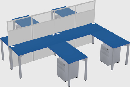 Shared l-shape cubicle