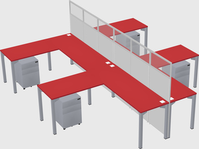 Shared l-shape cubicle