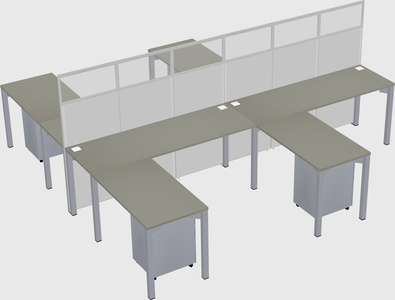 Shared l-shape cubicle
