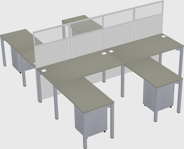Shared l-shape cubicle