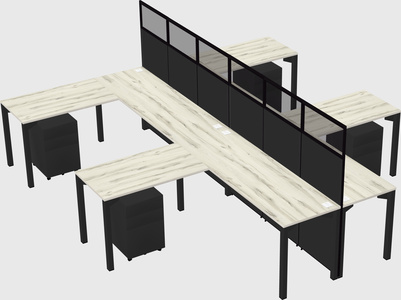 Shared l-shape cubicle
