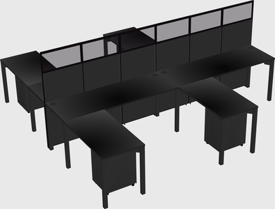 Shared l-shape cubicle