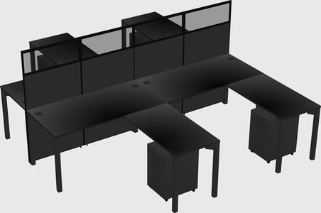 Shared l-shape cubicle