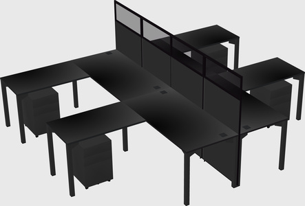 Shared l-shape cubicle