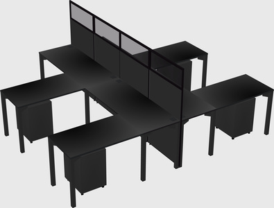 Shared l-shape cubicle