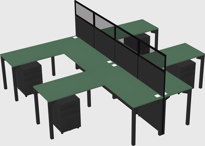 Shared l-shape cubicle
