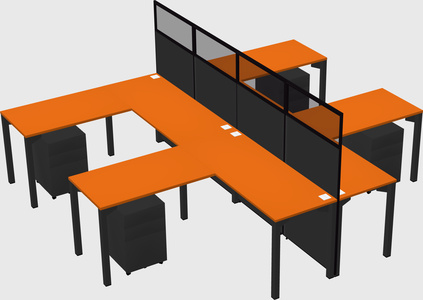 Shared l-shape cubicle