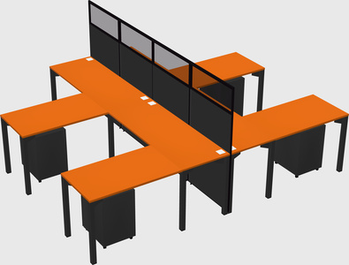 Shared l-shape cubicle