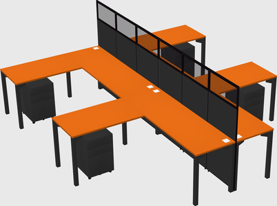 Shared l-shape cubicle