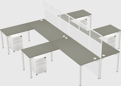 Shared l-shape cubicle