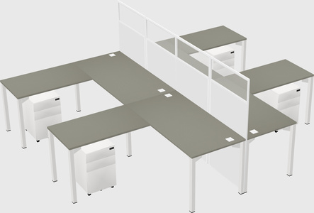 Shared l-shape cubicle