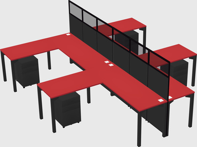 Shared l-shape cubicle