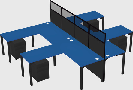 Shared l-shape cubicle