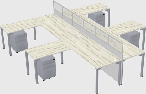 Shared l-shape cubicle