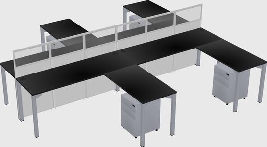 Shared l-shape cubicle