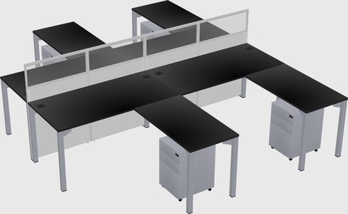 Shared l-shape cubicle