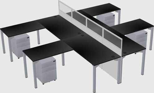 Shared l-shape cubicle