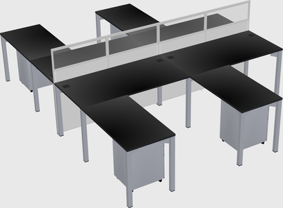 Shared l-shape cubicle