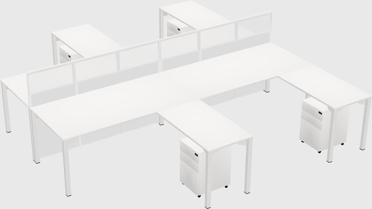 Shared l-shape cubicle